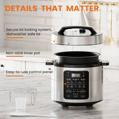 9 In 1 Electric Pressure Cooker, Warmer & Sterilizer, Saute, Slow Cooker, Rice Cooker, Multi-Functional Smart Pot