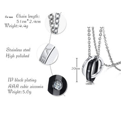 Stainless steel couple necklace