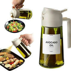 Portable Light-shielding Spray Oil Bottle, All-in-one  Glass Oil Bottle, Olive Oil Sprayer