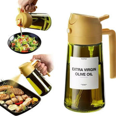 Portable Light-shielding Spray Oil Bottle, All-in-one  Glass Oil Bottle, Olive Oil Sprayer